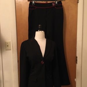 Women’s 2pc Suit Black + Red